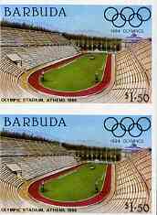 Barbuda 1984 Olympic Games $1.50 imperforate pair unmounted mint, as SG 731, stamps on sport, stamps on olympics , stamps on stadium, stamps on ancient greece