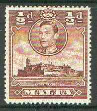 Malta 1938 KG6 HMS St Angelo 1/2d red-brown unmounted mint, SG 218a*, stamps on ships, stamps on  kg6 , stamps on 