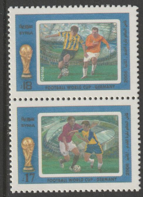 Syria 2006 Football World Cup perf set of 2 unmounted mint, SG 2226-27, stamps on football