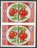 Dominica 1975-78 Tomatoes 50c imperforate pair unmounted mint, as SG 503, stamps on , stamps on  stamps on food, stamps on  stamps on fruit