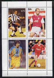 Abkhazia 1997 Football Stars perf sheetlet containing complete set of 4 values unmounted mint, stamps on football, stamps on sport