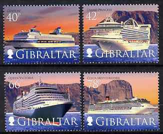 Gibraltar 2008 Cruise Ships - 4th series perf set of 4 unmounted mint SG 1286-89, stamps on ships