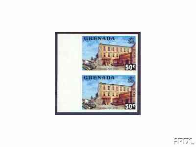 Grenada 1975 Post Office 50c unmounted mint imperforate pair (as SG 662), stamps on postal, stamps on postbox