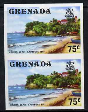 Grenada 1975 Sauteurs Bay 75c unmounted mint imperforate pair (as SG 663), stamps on tourism