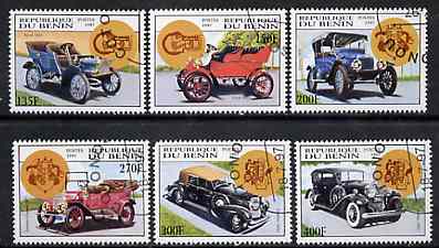 Benin 1997 Vintage Cars complete set of 6 values cto used, SG 1645-50, stamps on cars