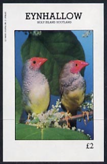 Eynhallow 1982 Love Birds imperf deluxe sheet (Â£2 value) unmounted mint, stamps on birds