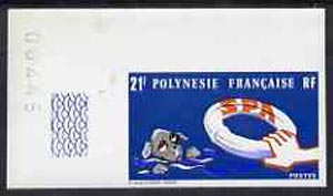 French Polynesia 1974 Animal Protection Society (Dog & Lifebelt) imperf from limited printing, unmounted mint as SG 179*, stamps on dogs, stamps on rescue