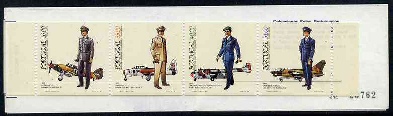 Portugal 1984 Air Force Uniforms 142E booklet complete and very fine, SG SB24, stamps on aviation, stamps on militaria, stamps on uniforms