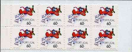 Portugal 1989 Greetings (Airplane dropping letters) 480E booklet complete and pristine, SG SB50, stamps on aviation     postal