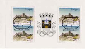 Portugal 1987 Marvao Castle 100E booklet complete with first day commemorative cancel, SG SB39, stamps on castles    heraldry, stamps on arms