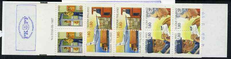 Finland 1988 Anniversary of Posts & Telecommunications Service 14m booklet complete and pristine, SG SB23, stamps on postal, stamps on postman, stamps on postbox, stamps on aviation, stamps on telephone, stamps on communications, stamps on 