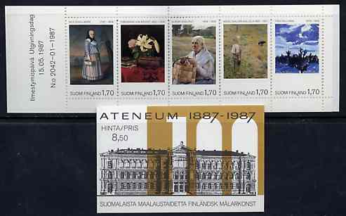 Finland 1987 Centenary of Ateneum Art Museum 8m50 booklet complete and pristine, SG SB21, stamps on arts, stamps on museums