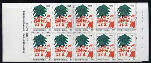 Finland 1993 Christmas 18m booklet complete and pristine, SG SB41, stamps on christmas, stamps on , stamps on guides, stamps on scouts, stamps on santa