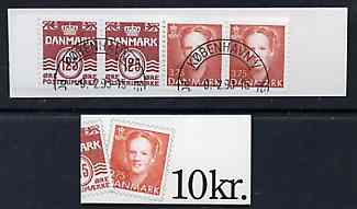 Denmark 1992 Numeral & Margrethe 10k booklet complete with first day cancel, SG SB147, stamps on stamp on stamp, stamps on slania, stamps on stamponstamp
