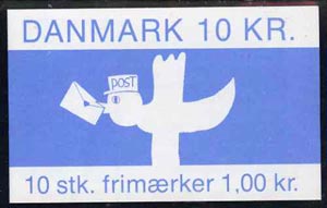 Denmark 1984 Bird with Letter 10k booklet complete & pristine, SG SB109, stamps on birds, stamps on letters, stamps on writing