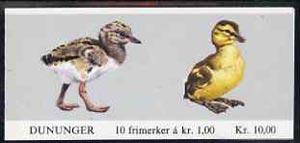 Norway 1980 Birds (1st series) 10k booklet complete fine cds used, SG SB62, stamps on birds, stamps on oyster catcher, stamps on mallard