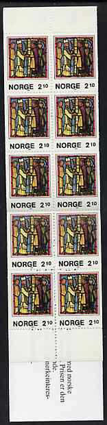 Norway 1986 Christmas 21k booklet complete and pristine, SG SB75, stamps on christmas, stamps on stained glass