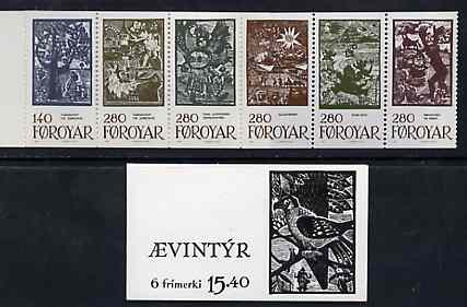 Faroe Islands 1984 Fairy Tales 15k40 booklet complete and fine SG SB3, stamps on fairy tales, stamps on literature, stamps on engravings