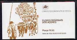 Portugal - Azores 1982 Regional Flowers 74E50 booklet (Oxen on cover) complete and very fine, SG SB3, stamps on flowers    oxen    bovine