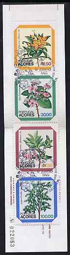 Portugal - Azores 1983 Regional Flowers 180E booklet (Woman on cover) complete (stamps with commemorative cancel), SG SB4, stamps on flowers    roses