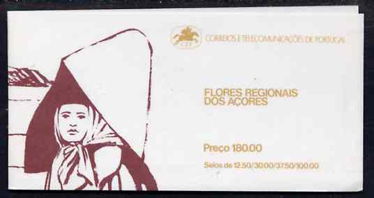 Portugal - Azores 1983 Regional Flowers 180E booklet (Woman on cover) complete and very fine, SG SB4, stamps on flowers     roses