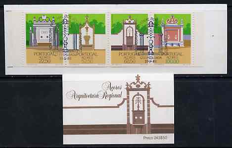 Portugal - Azores 1986 Regional Architecture (Drinking Fountains) 243E50 booklet complete with commemorative first day cancel, SG SB7, stamps on architecture    drink    water     fountains