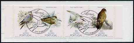 Portugal - Azores 1988 Nature Protection (Birds) 267E booklet complete with commemorative first day cancel, SG SB9, stamps on birds    pigeon    tern    buzzard    woodcock    birds of prey