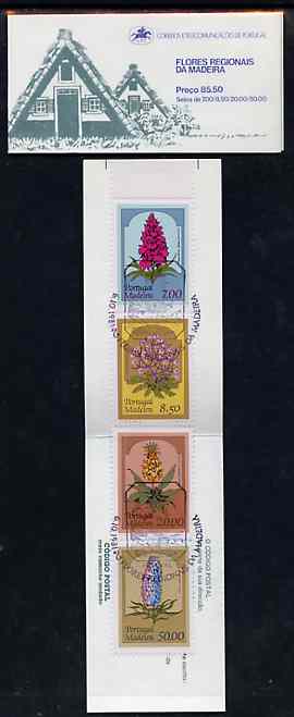 Portugal - Madeira 1981 Regional Flowers 85E50 booklet complete with commemorative first day cancel, SG SB1, stamps on flowers         orchids