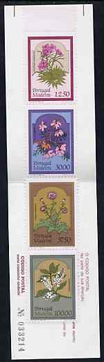 Portugal - Madeira 1983 Regional Flowers 180E booklet (Sewing on cover) complete and very fine, SG SB3, stamps on flowers         sewing    textiles