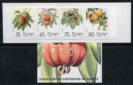 Portugal - Madeira 1991 Sub-Tropical Fruit 280E booklet complete and pristine, SG SB11, stamps on fruits        mangoes    cherries    guavas     papayas