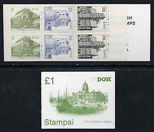 Ireland 1985 Architecture Â£1 booklet complete and pristine, SG SB27, stamps on architecture, stamps on churches, stamps on castles