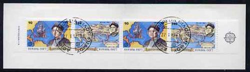 Greece 1992 Europa (Discovery of America) 860Dr booklet complete with first day cancels, stamps on europa, stamps on americana, stamps on columbus, stamps on explorers, stamps on ships, stamps on maps