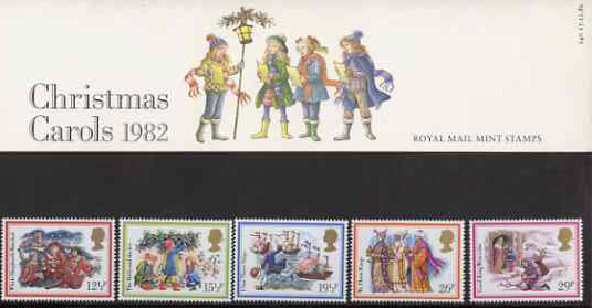 Great Britain 1982 Christmas - Carols set of 5 in official presentation pack SG 1202-06, stamps on christmas, stamps on music