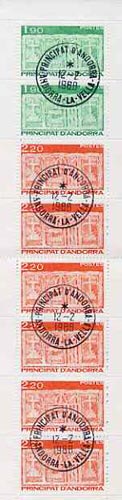 Andorra - French 1987 Early Coat of Arms 17f booklet complete with fine cds cancels, SG SB1, stamps on arms, stamps on heraldry