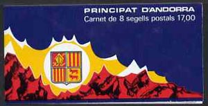 Andorra - French 1987 Early Coat of Arms 17f booklet complete and pristine, SG SB1, stamps on arms, stamps on heraldry
