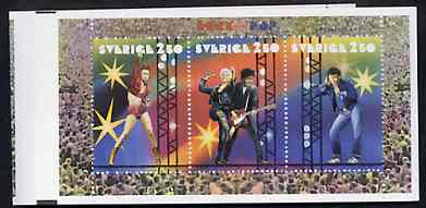 Sweden 1991 Rock & Pop 15k booklet complete and very fine, SG SB440, stamps on music