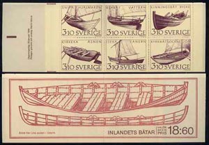 Sweden 1988 Inland Boats 18k60 booklet complete and very fine, SG SB405, stamps on ships, stamps on canals