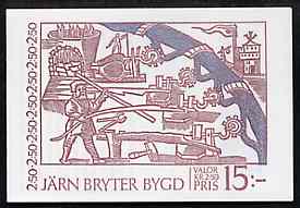 Sweden 1991 Bergslagen Iron Industry 15k booklet complete and very fine, SG SB439, stamps on iron    steel    smiths    canals     mining   
