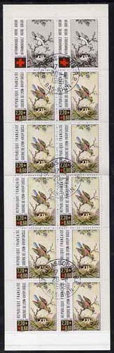 France 1989 Red Cross (Bird Feeding Chicks) 28f Booklet complete with first day cancels SG XSB39, stamps on red cross, stamps on birds, stamps on bees, stamps on insects