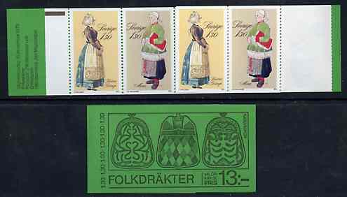 Sweden 1979 Peasant Costumes 13k booklet complete and pristine, SG SB338, stamps on costumes, stamps on jewellry