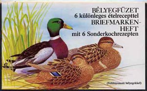 Hungary 1989 Wild Ducks 80fo booklet complete with first day cancels (with inscription on front cover), stamps on birds, stamps on ducks