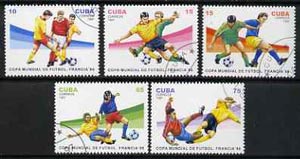 Cuba 1997 World Cup Football complete perf set of 5 values cto used, SG 4153-57, stamps on football, stamps on sport