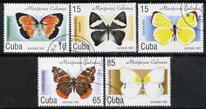 Cuba 1997 Butterflies complete perf set of 5 values cto used, SG 4164-68, stamps on butterflies