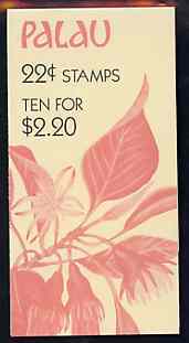 Palau 1987 Flowers $2.20 booklet complete and very fine, SG SB9, stamps on flowers 