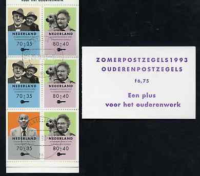 Netherlands 1993 Welfare Funds - Senior Citizens 6g75 booklet complete with first day cancels SG SB109, stamps on keys     oaps