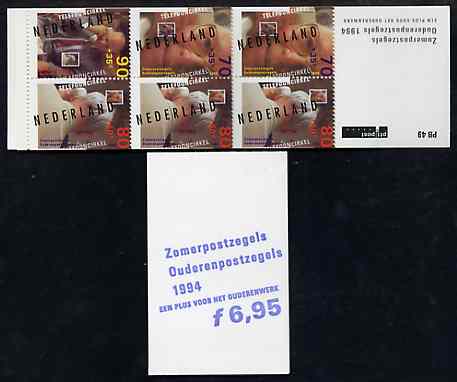 Netherlands 1994 Welfare Funds - Senior Citizens Security 6g95 booklet complete and pristine SG SB110, stamps on oaps     security     telephones    communications