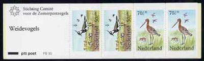 Netherlands 1984 Welfare Funds - Pasture Birds 3g40 booklet complete and pristine, SG SB91, stamps on birds    lapwing    godwits