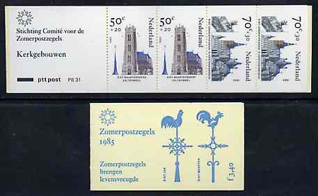 Netherlands 1985 Welfare Funds - Religious Buildings 3g40 booklet complete and pristine, SG SB92, stamps on churches    cathedrals