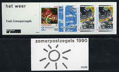 Netherlands 1990 Welfare Funds - The Weather 4g05 booklet complete and pristine, SG SB101, stamps on weather    maps