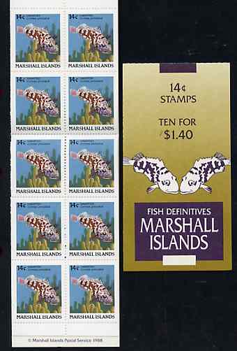 Marshall Islands 1988 Fish $1.40 booklet complete and pristine, SG SB7, stamps on fish
